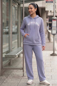 Zivame Knit Cotton Loungewear Set - Silver Bullet — thumbnail 1